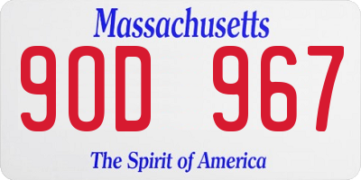 MA license plate 9OD967