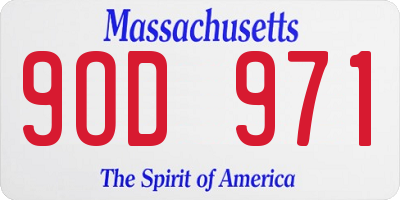 MA license plate 9OD971