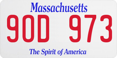 MA license plate 9OD973