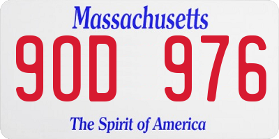 MA license plate 9OD976