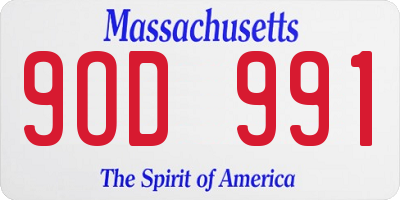 MA license plate 9OD991