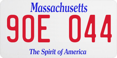 MA license plate 9OE044