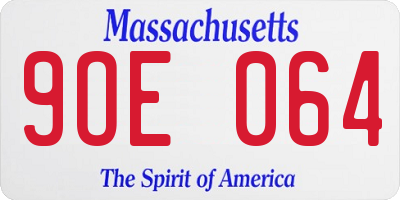 MA license plate 9OE064