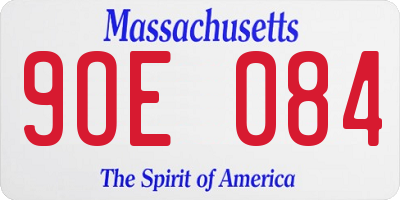MA license plate 9OE084
