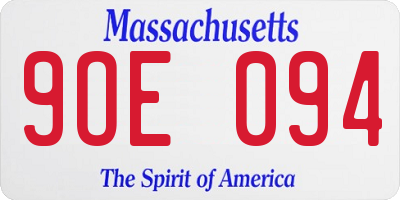 MA license plate 9OE094
