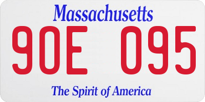 MA license plate 9OE095