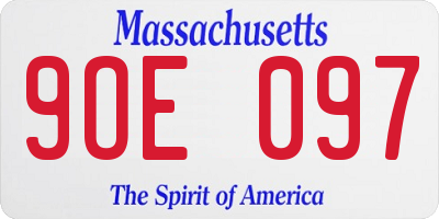 MA license plate 9OE097