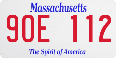 MA license plate 9OE112