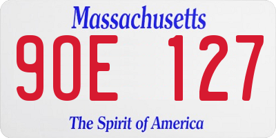 MA license plate 9OE127