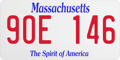 MA license plate 9OE146