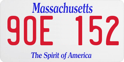 MA license plate 9OE152