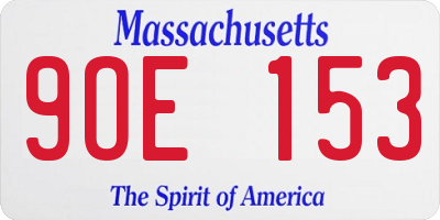 MA license plate 9OE153