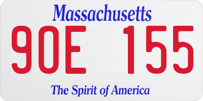 MA license plate 9OE155