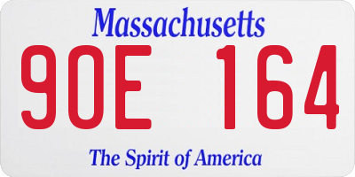 MA license plate 9OE164