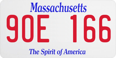 MA license plate 9OE166