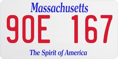 MA license plate 9OE167