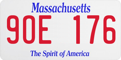 MA license plate 9OE176