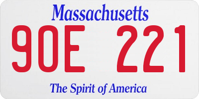 MA license plate 9OE221