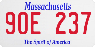 MA license plate 9OE237