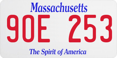 MA license plate 9OE253