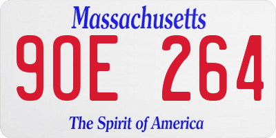 MA license plate 9OE264