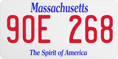 MA license plate 9OE268