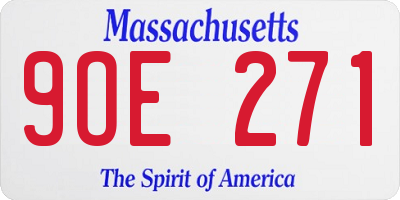 MA license plate 9OE271