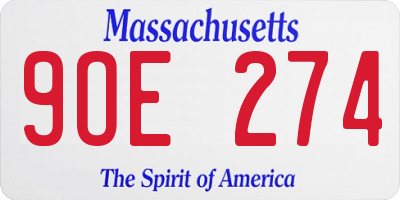 MA license plate 9OE274