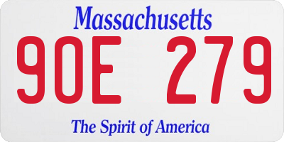 MA license plate 9OE279