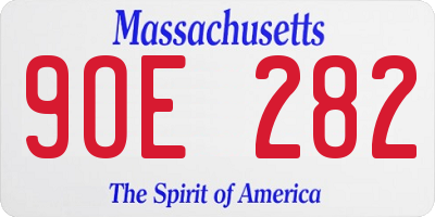 MA license plate 9OE282