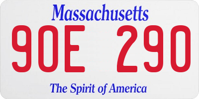 MA license plate 9OE290