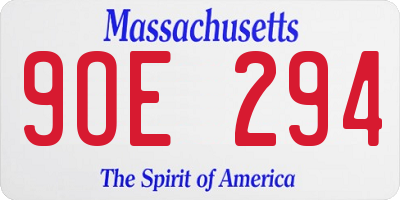 MA license plate 9OE294
