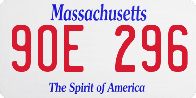 MA license plate 9OE296