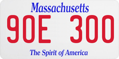 MA license plate 9OE300