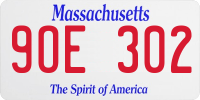 MA license plate 9OE302
