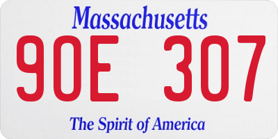 MA license plate 9OE307