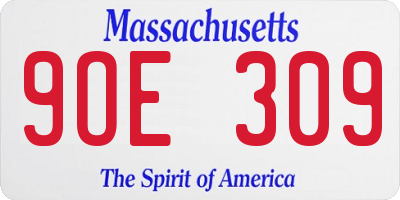 MA license plate 9OE309