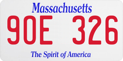 MA license plate 9OE326