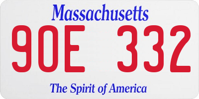 MA license plate 9OE332