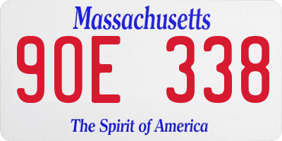 MA license plate 9OE338
