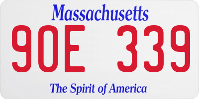 MA license plate 9OE339