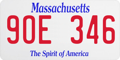 MA license plate 9OE346