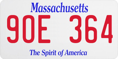 MA license plate 9OE364
