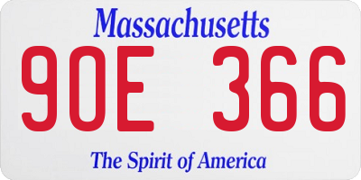 MA license plate 9OE366