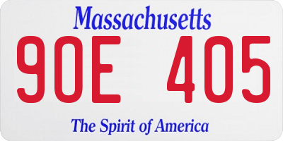 MA license plate 9OE405