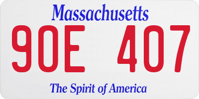 MA license plate 9OE407