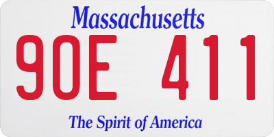 MA license plate 9OE411