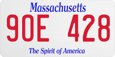 MA license plate 9OE428