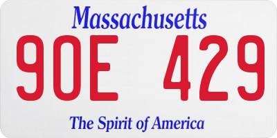 MA license plate 9OE429