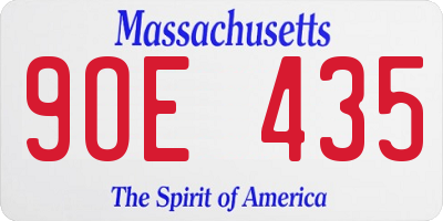 MA license plate 9OE435